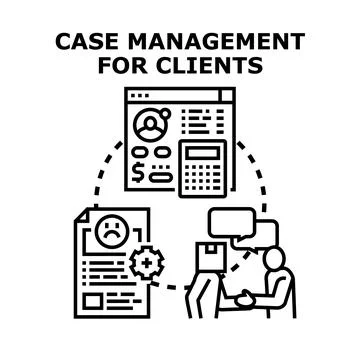 Case management for clients process and support services Stock Illustration
