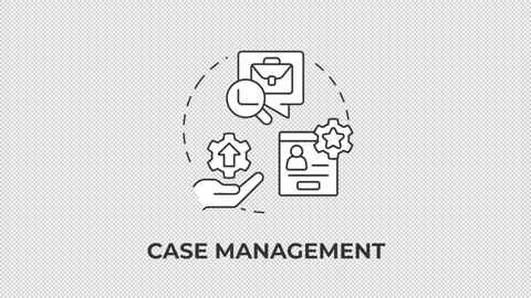 Case management line concept icon animation Stock Footage 337774237