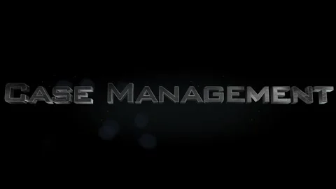 Case Management title metal text on black alpha channel background Video stock 296262885