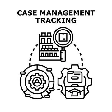 Case management tracking system business process concept Stock Illustration