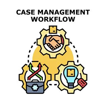 Case management workflow process business solution icon Stock Illustration