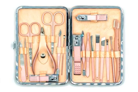 Case with manicure set isolated Stock Photos
