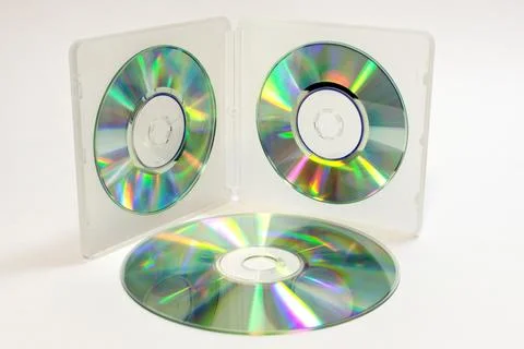 Case for mini CDs. inner trays of double-sided semitransparent plastic box .. Stock Photos