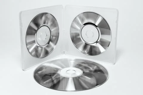 Case for mini CDs. inner trays of double-sided semitransparent plastic box .. Stock Photos