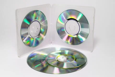 Case for mini CDs. inner trays of double-sided semitransparent plastic box .. Stock Photos