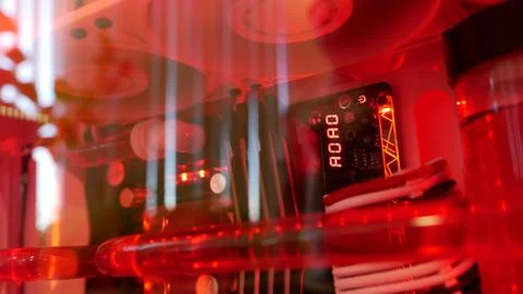 Case Mod concept with RGB CPU air cooler, case led kit, RGB ram. Stock Photos
