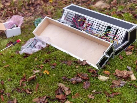 Case of a modular synth 库存照片