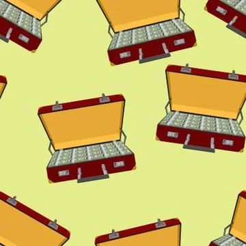 Case with money, seamless pattern Stock Illustration