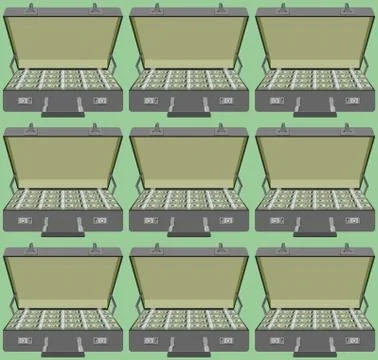 Case with money, seamless pattern Illustrazione stock