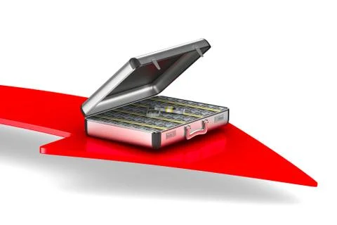 Case with money on white background. isolated 3D illustration Stock Illustration