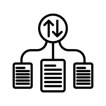 Case priority linear logo mark in black and white Stock-Illustration