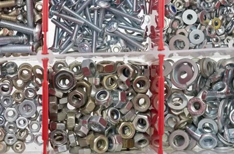 A case of screws Stock Photos