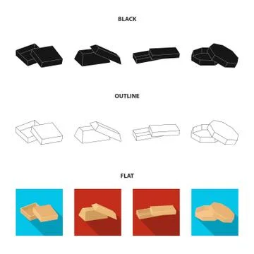 Case, shell, framework, and other web icon in black,flat,outline style.Box イラスト素材