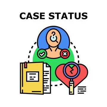 Case status analysis and problem resolution process Stock Illustration