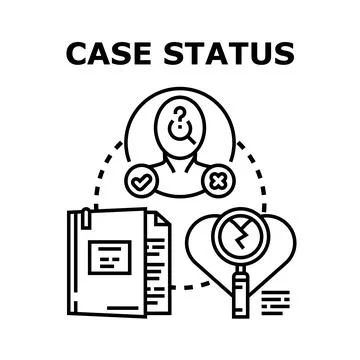 Case status analysis and problem resolution process Stock Illustration