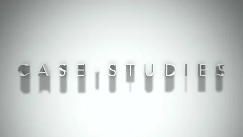 Case studies 3D title animation with shadows on a white background Stock Footage 297818911