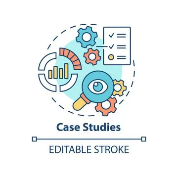 Case studies concept icon Stock Illustration