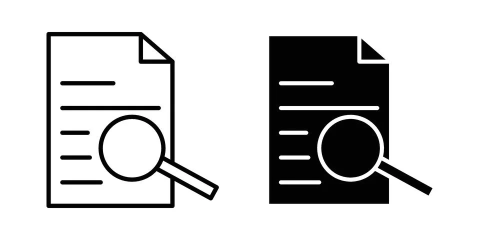 Case studies icon concept logo design collection Stock Illustration