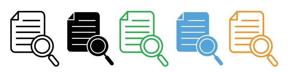 Case studies icon mark in filled style Stock Illustration