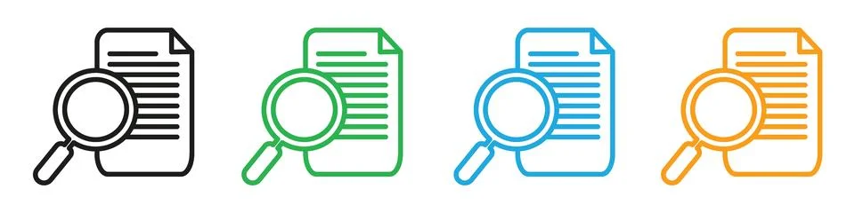 Case studies icon mark in filled style Stock Illustration