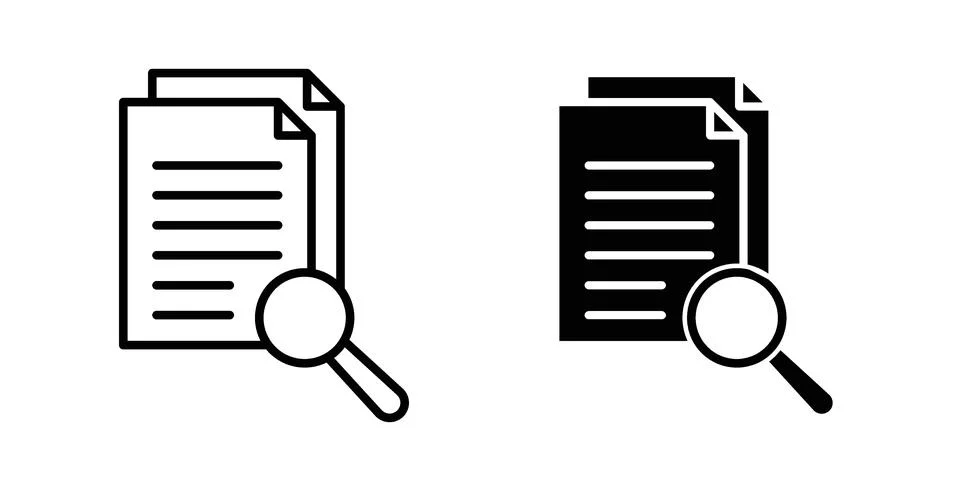 Case studies icon modern style vectors set Stock Illustration