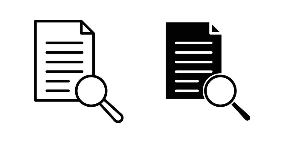 Case studies icon vector concepts, line and silhouette style Stock Illustration