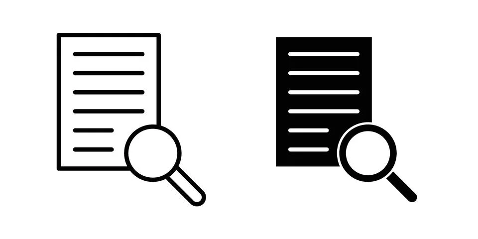 Case studies icon vector concepts, line and silhouette style Stock Illustration