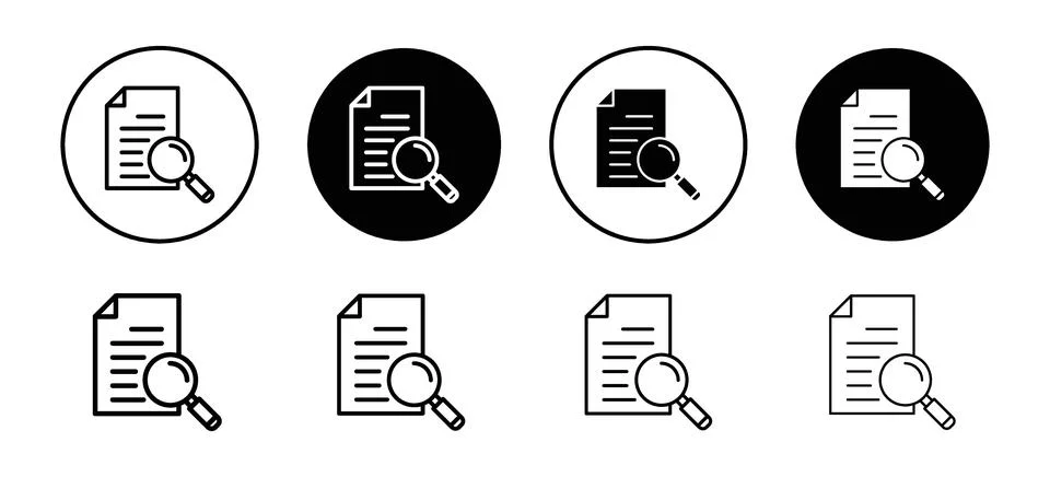 Case studies icon vector set collection for web Stock Illustration