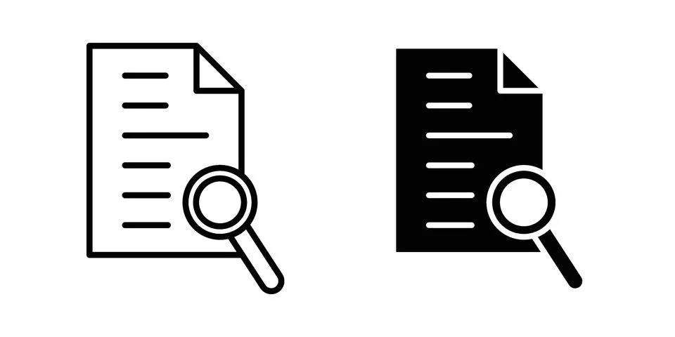 Case studies icon vectors. Illustrations in black Stock Illustration
