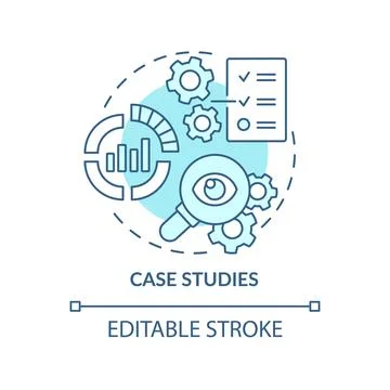 Case studies turquoise concept icon Stock Illustration