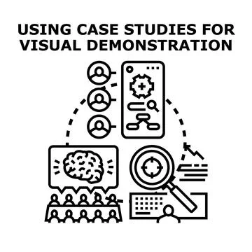 Case studies visual demonstration research business analysis Stockillustratie