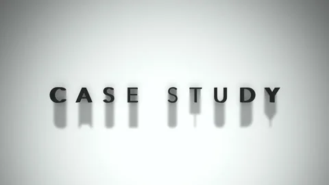 Case Study 3D title animation matte black text on a white background Stock Footage 300716020