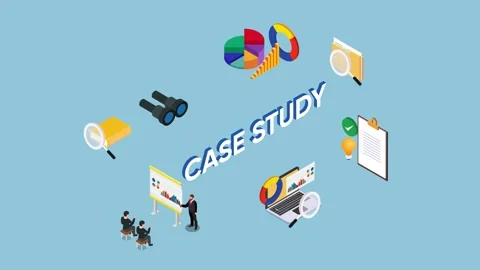 Case Study Analysis  Research and Business Strategy 3d animation cartoon Stock Footage 305012383