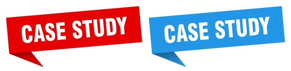 Case study banner. case study speech bubble label set. case study sign Stock Illustration