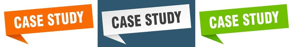 Case study banner. case study speech bubble label set. case study sign Stock Illustration