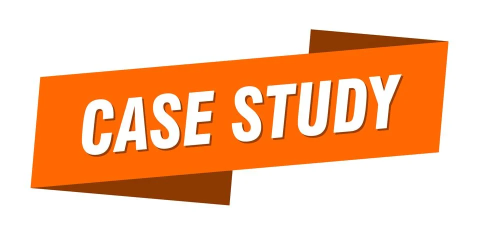Case study banner template. case study ribbon label sign Stock Illustration