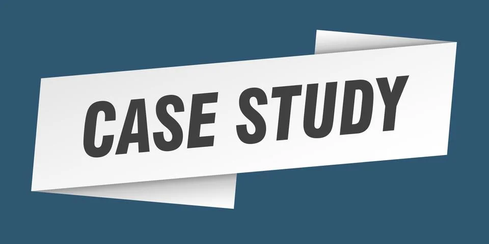 Case study banner template. case study ribbon label sign Stock Illustration