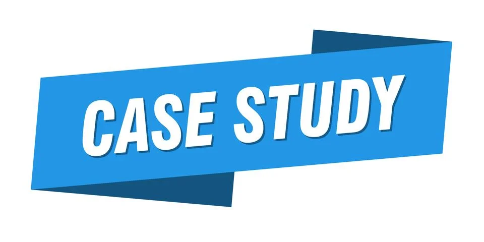 Case study banner template. case study ribbon label sign Stock Illustration
