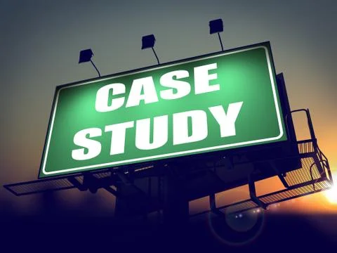 Case Study - Billboard on the Sunrise Background. Stock Illustration