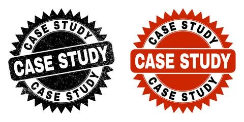 CASE STUDY Black Rosette Seal with Scratched Texture Stock Illustration