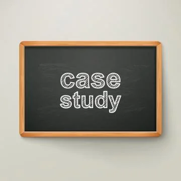 Case study on blackboard in wooden Stock Illustration