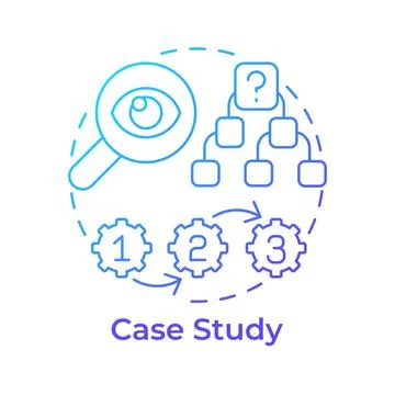 Case study blue gradient concept icon Stock Illustration
