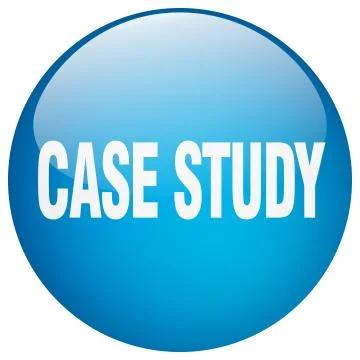 Case study blue round gel isolated push button Stock Illustration