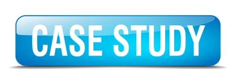 Case study blue square 3d realistic isolated web button Stock Illustration