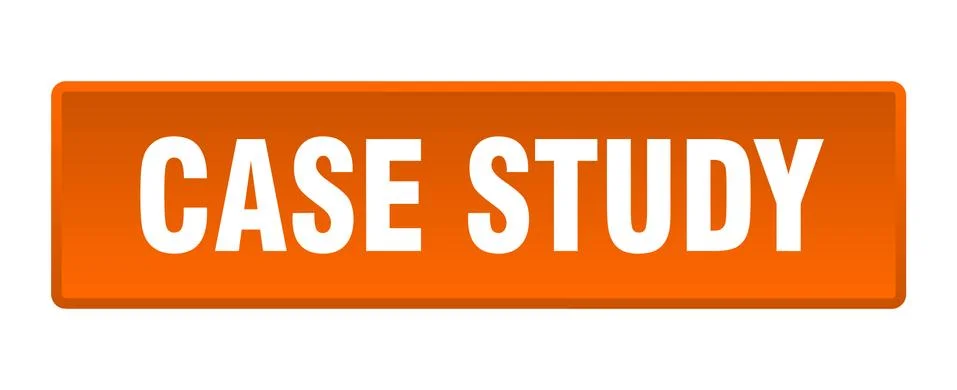 Case study button. case study square orange push button イラスト素材