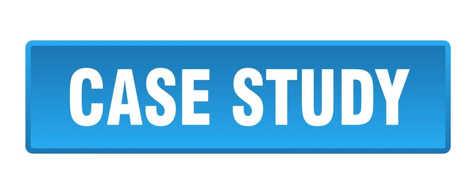 Case study button. case study square blue push button Stock Illustration
