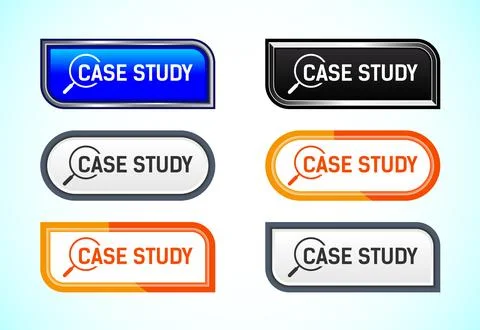 Case study button design illustration, research analysis, Suitable for mobi.. Stock Illustration