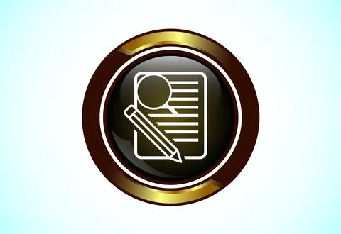 Case study button design illustration, research analysis, Suitable for mobi.. Stock Illustration