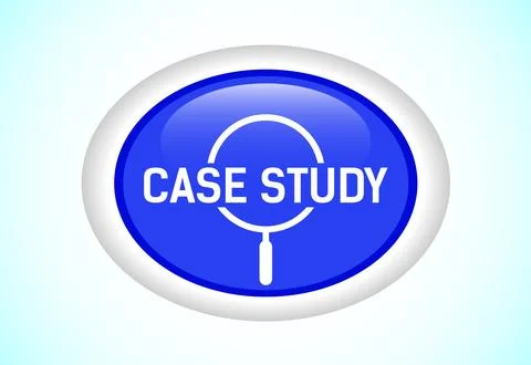 Case study button design illustration, research analysis, Suitable for mobi.. Stock Illustration