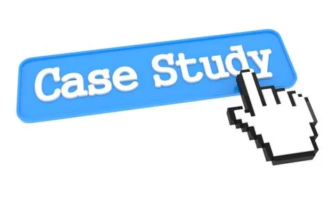 Case Study Button with Hand Cursor. 스톡 일러스트